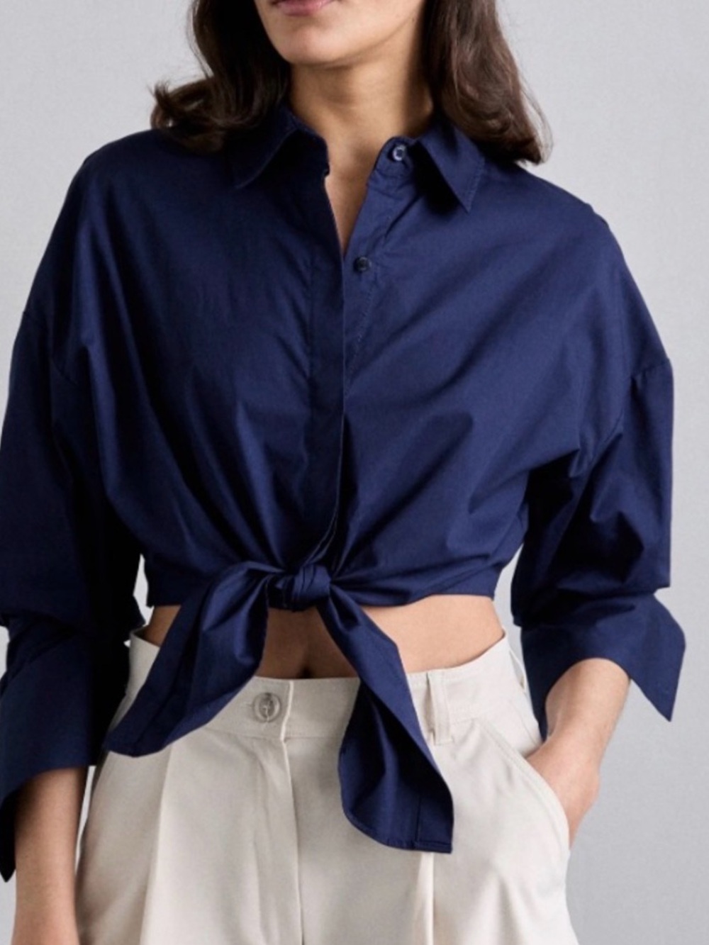 Staud Lisa button up crop Top Size small